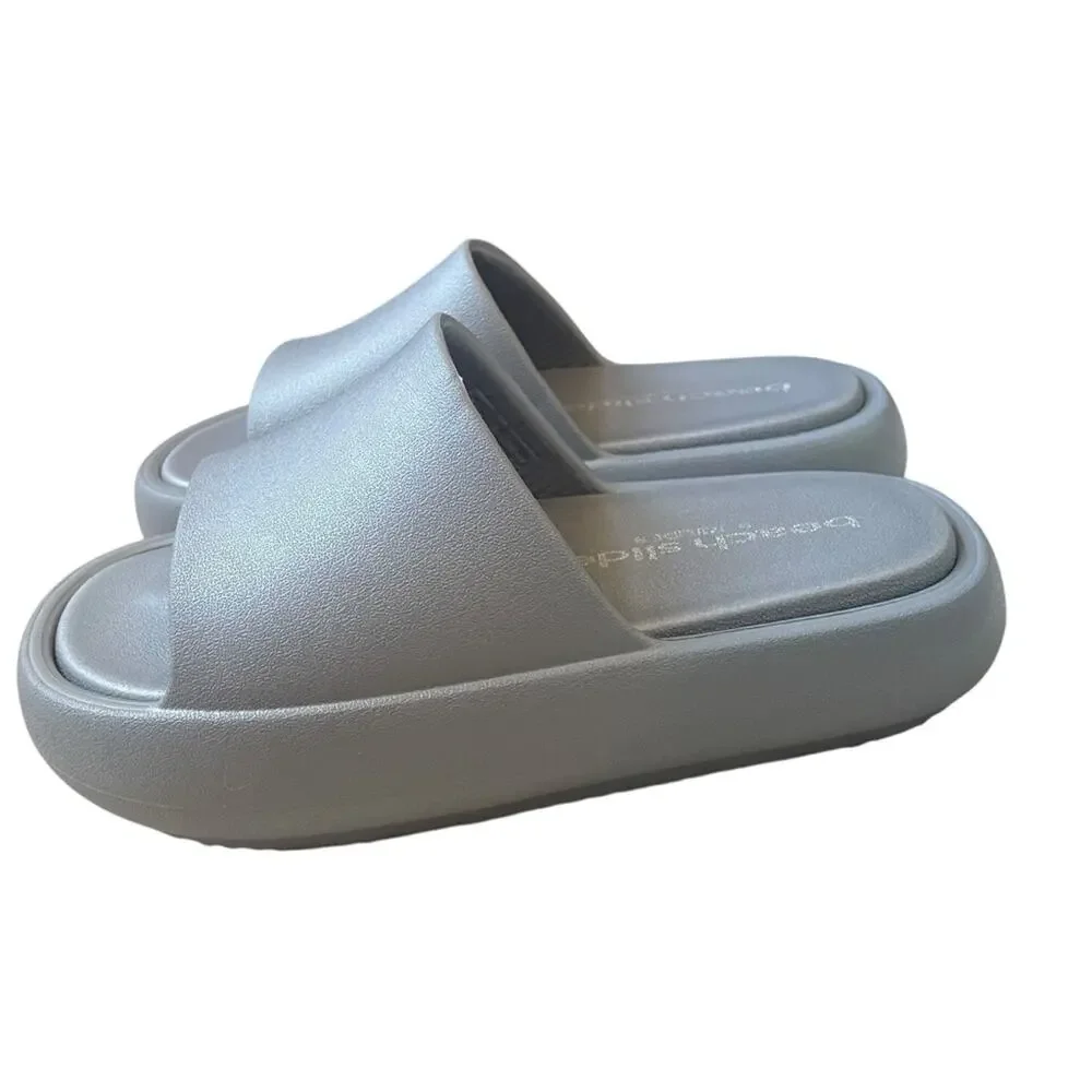 J Slides Squish Gray‎ Beach Slides Size 6 NWT